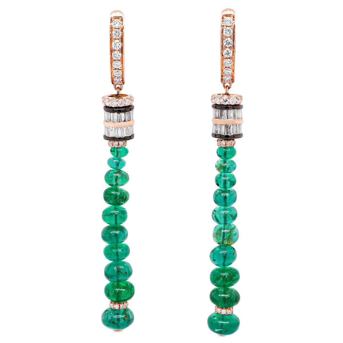 Emerald Beads Drop Earrings