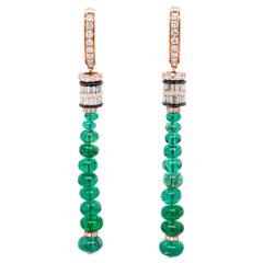 Emerald Beads Drop Earrings