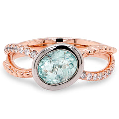 Paraiba Diamond Infinity Ring