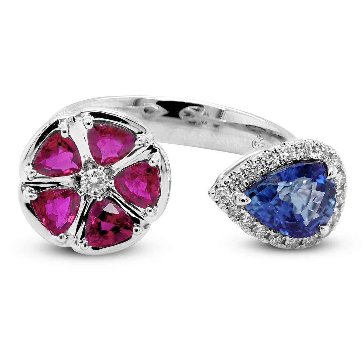Ruby & Sapphire Toi et Moi Ring