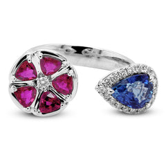 Ruby & Sapphire Toi et Moi Ring