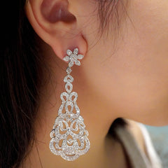 White Diamond Statement Earrings