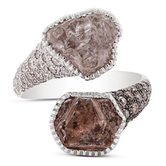 Rough Octahedron Diamond Promise Ring