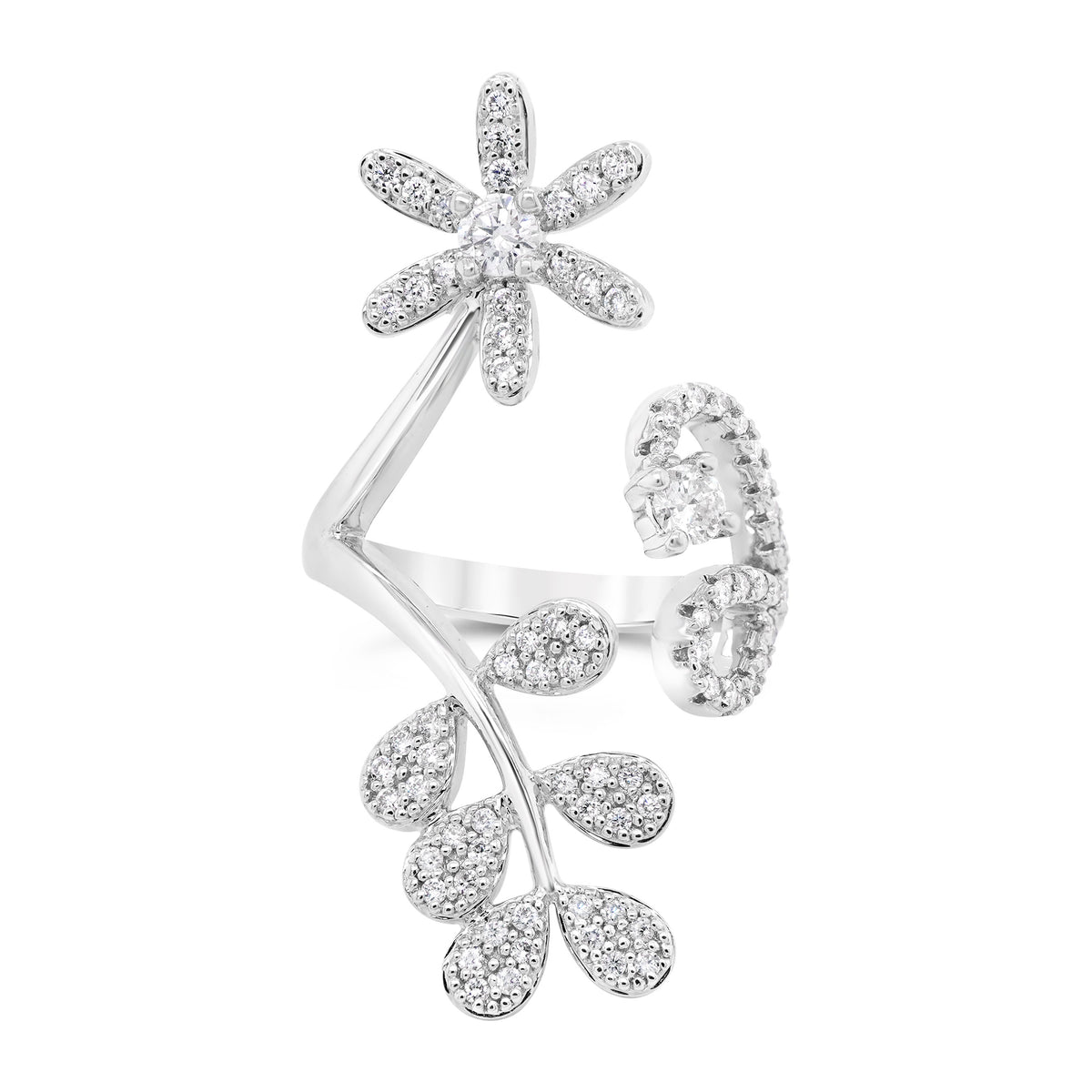 White Diamond Flower Ring