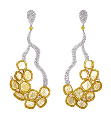 Yellow Diamond Slice Earrings
