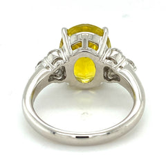 Canary Yellow Tourmaline & Diamond Ring