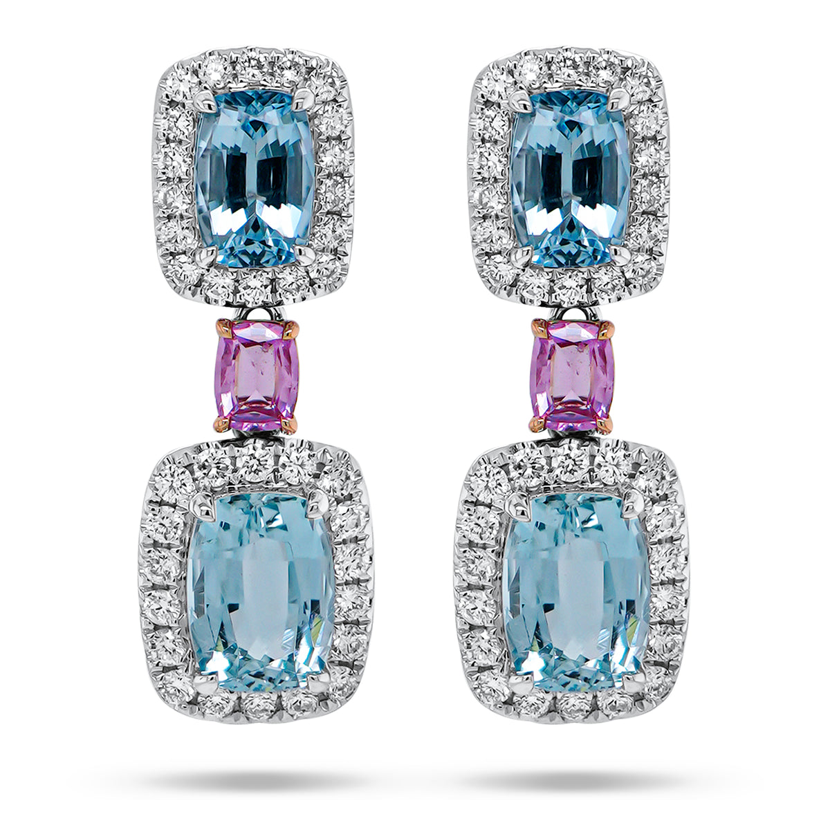 Aquamarine & Sapphire Earrings