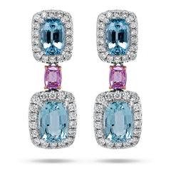 Aquamarine & Sapphire Earrings