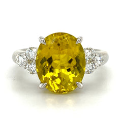 Canary Yellow Tourmaline & Diamond Ring