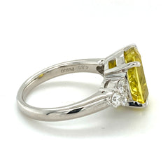 Canary Yellow Tourmaline & Diamond Ring