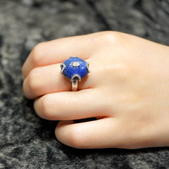 Lapis & Diamond Ring