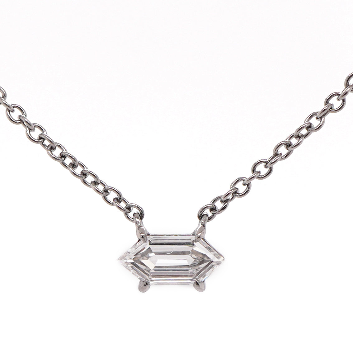 Hexagon Shaped Diamond Necklace