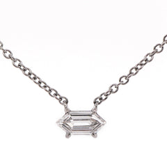 Hexagon Shaped Diamond Necklace