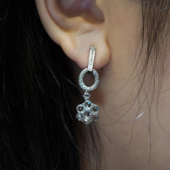 Rose Diamond Flower Earrings