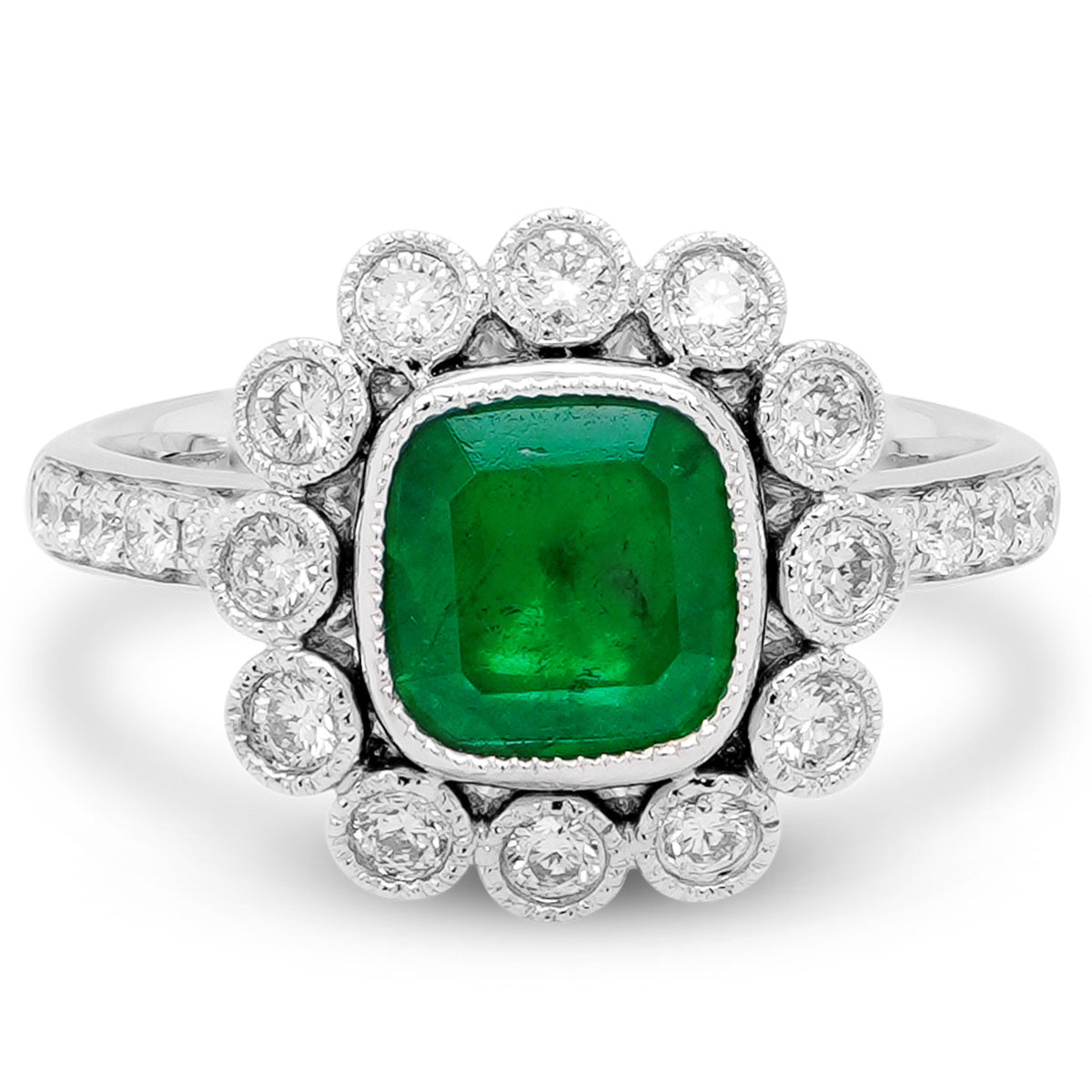 Emerald Flower Ring