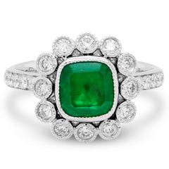 Emerald Flower Ring