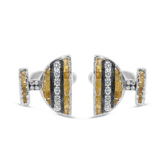 Raw Diamond Cufflinks (Half moon)