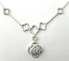 White Diamond Rose Necklace