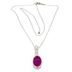 Ruby Diamond Drop Necklace