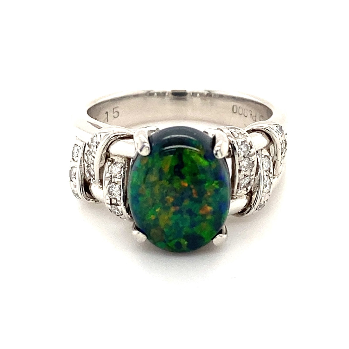 Opal Diamond Knot Ring
