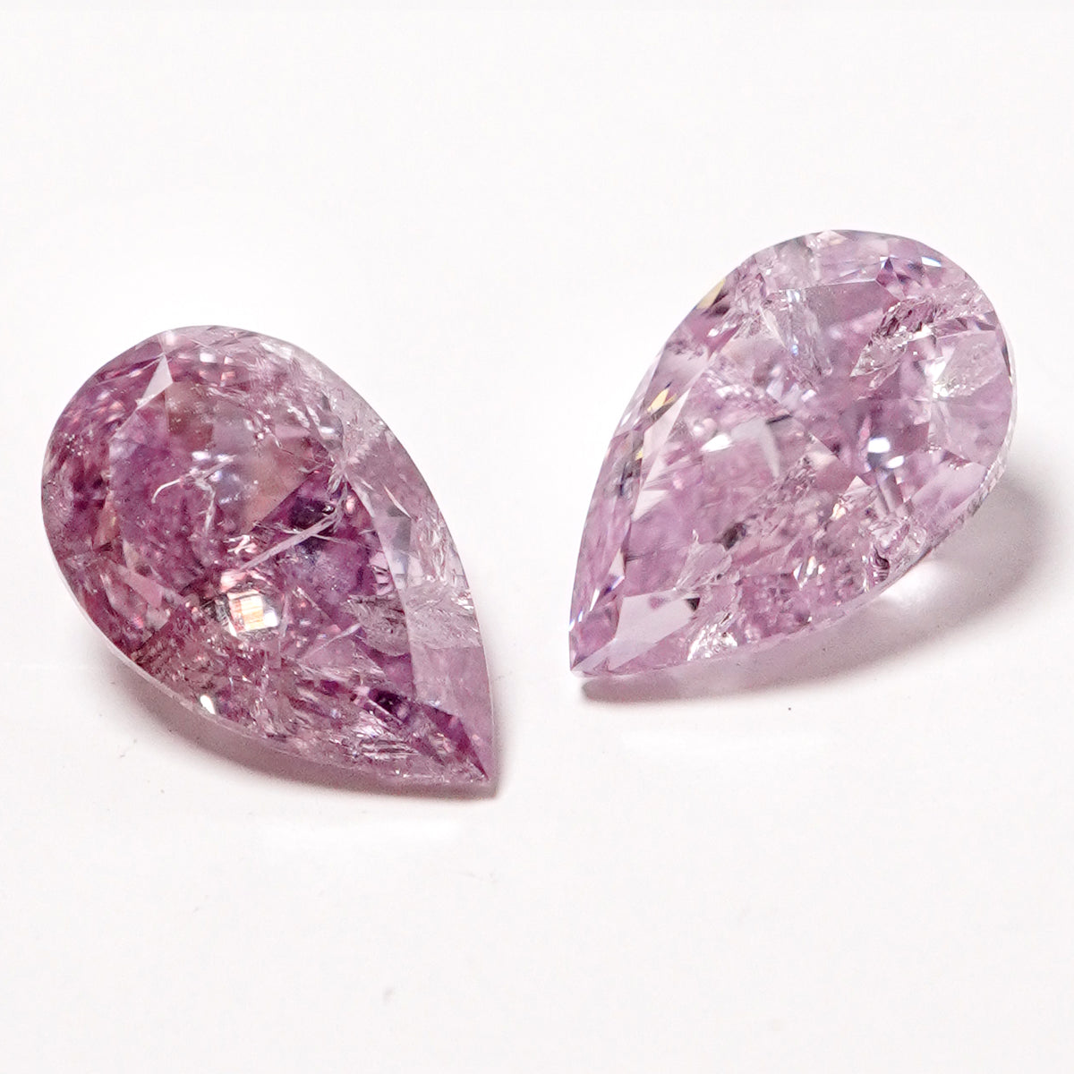 Natural Fancy Intense Pink Purple Diamond Pair (1.01, 1.01 cts)