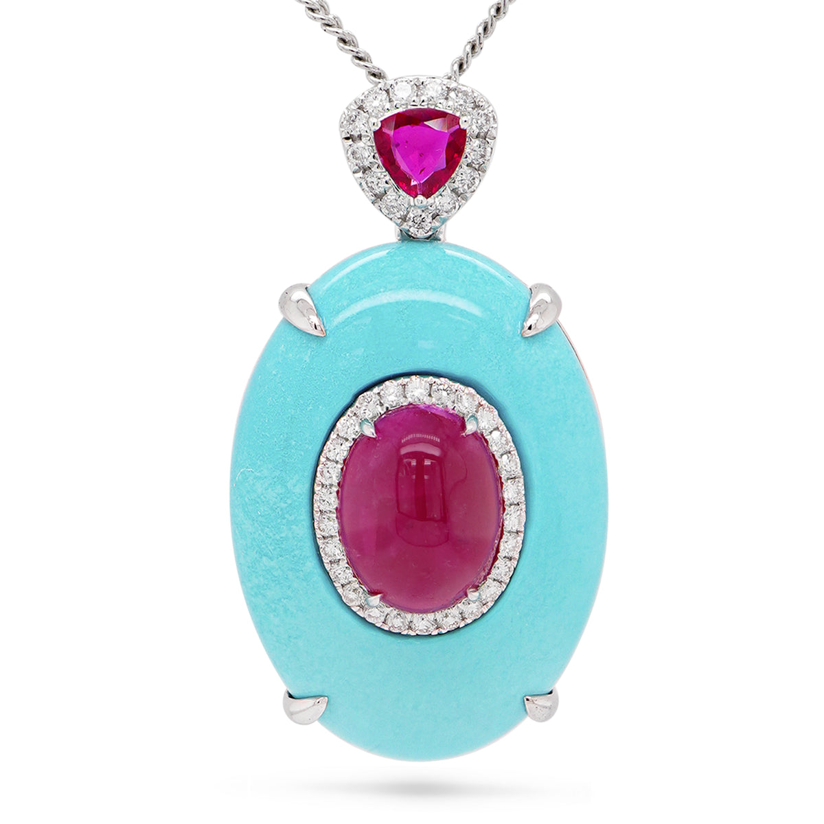 Lagoon Light Ruby & Diamond Pendant
