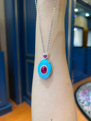 Lagoon Light Ruby & Diamond Pendant