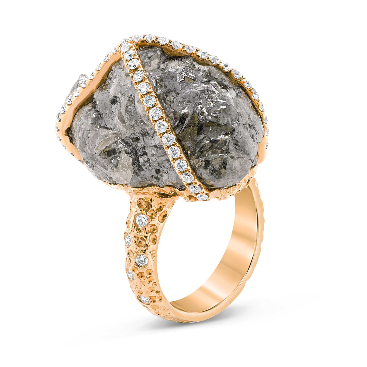 Grey Raw Diamond Ring