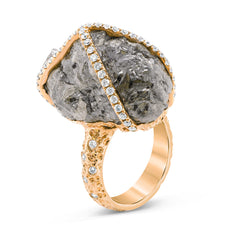 Grey Raw Diamond Ring