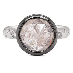 Milky White Rose-Cut Diamond Ring