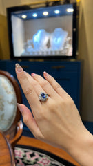 Sapphire Diamond Swirl Ring