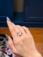 Rough Octahedron & Geometric Diamond Ring