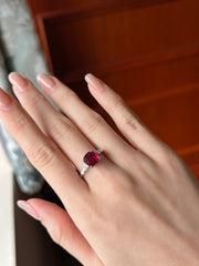 Ruby Diamond Cushion Ring