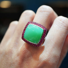 Chrysoprase Ruby Ring