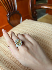 Yellow Diamond Maze Ring