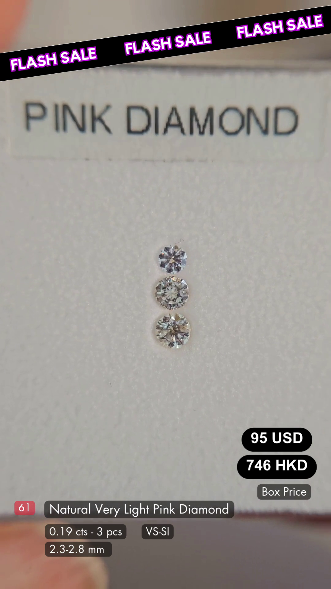 Natural Very Light Pink Diamond Deal (0.19 cts)