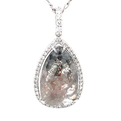 Icy Brown Pear Diamond Pendant