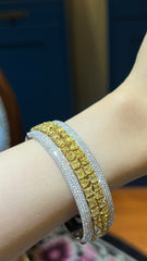 Yellow and White Diamond Bangle