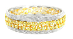 Yellow and White Diamond Bangle